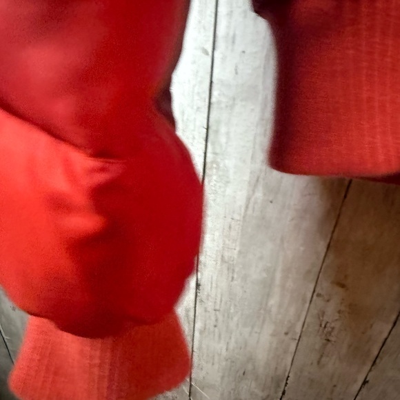 Polo Jeans Co Ralph Lauren Red Down Fill Puffer Jacket Faux Fur Hood Women’s L - Picture 5 of 16